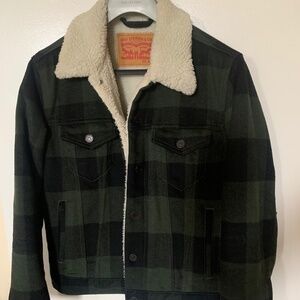 Levi’s Sherpa-lined Buffalo check trucker jacket